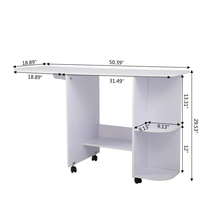 50.39'' x 18.89'' Foldable Sewing Table with Sewing Machine